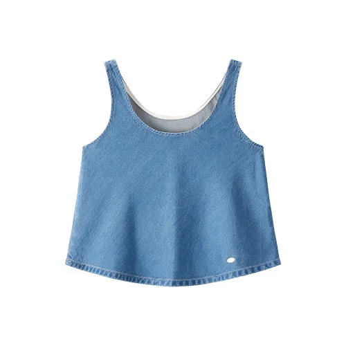 LEDIN Топ на бретелях Женский Темно-синий Деним В наличии