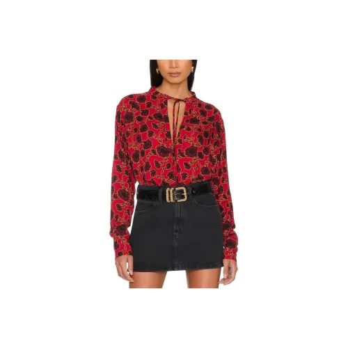 FREE PEOPLE Женские Рубашки Красного Цвета