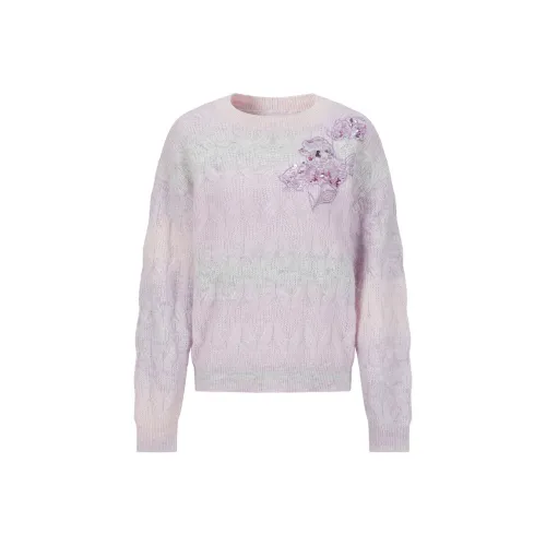 JZ. ANNAKRO Трикотаж Женский Полосатый Розовый Фиолетовый