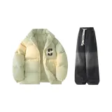 Бежевый + с флисовой подкладкой, черные джинсы