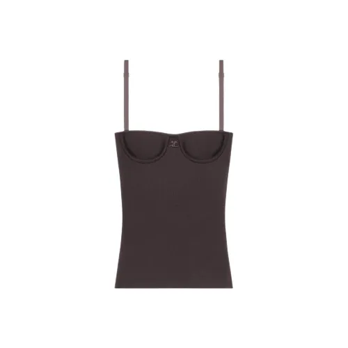 COURREGES FW24 LINGERIE INTERLOCK Топ Топ на бретелях Женские Шоколад Шоколад