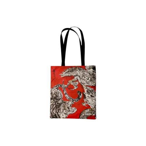 RABBITUU Canvas Bag Shoulder Bag Medium Unisex Red RABBITUU Холщовая сумка плечевая сумка среднего размера унисекс красного цвета