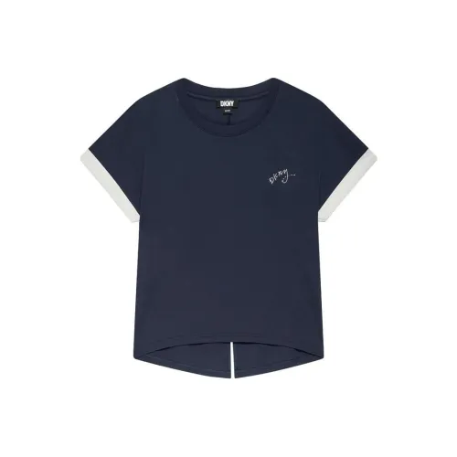 DKNY Flutter-рукав Т-рубашка Женская Темно-синий