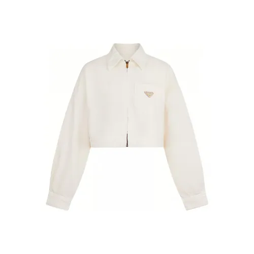 PRADA SS24 Куртки Пальто Женские Белые