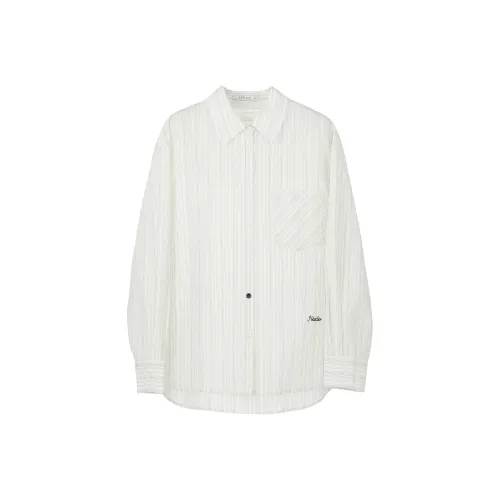 Fstudio Корейский стиль Преппи стиль Универсальный Длинный рукав Полосы Рубашка Женская