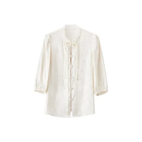 XIANGYING Бежевые Женские Рубашки