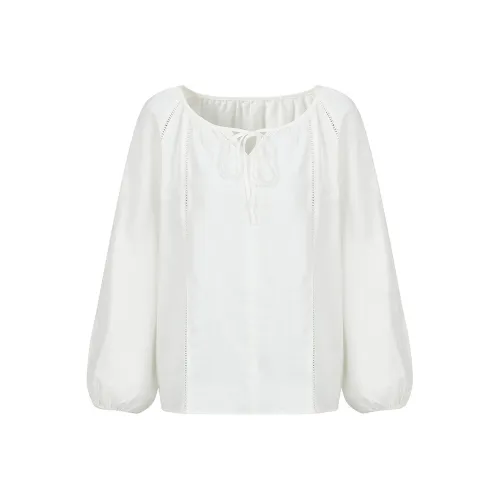 JZ. ANNAKRO Шифон Рубашка Женская Натуральный Белый
