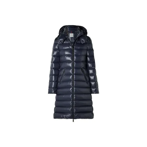 Moncler Однотонный С капюшоном MID Длина Пуховик Женские Синий