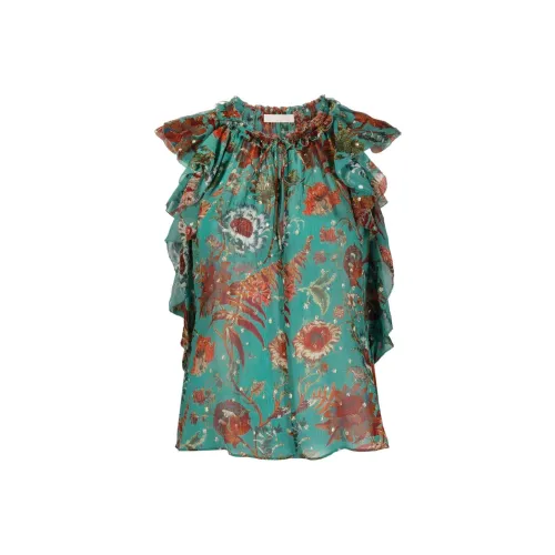 Ulla Johnson SS24 Рубашка Женская Ярко-Зеленая