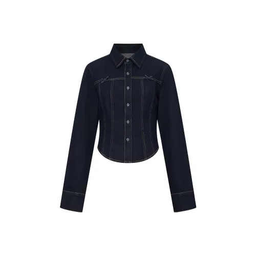 URBAN REVIVO Индиго Женские Рубашки