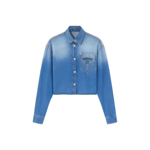VERSACE SS24 Рубашка Женская Синяя