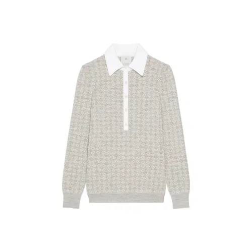 GIVENCHY Облегающий крой POLO в монограмме 72 Жаккард Поло Женские Светло-серый