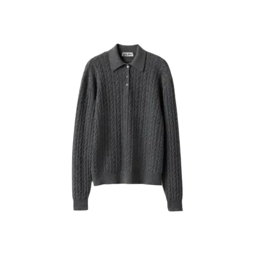 MIU MIU Кашемир Свитер Женский Сланцево-Серый