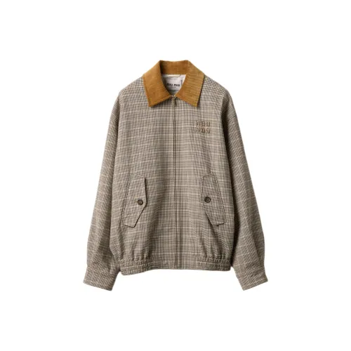 MIU MIU SS25 Куртки и Пальто Женские Серый