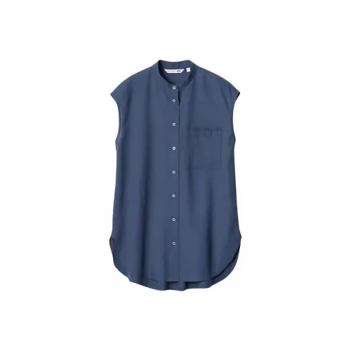 UNIQLO Jw Anderson Co Branded Series Рубашка Женские Темно-синий