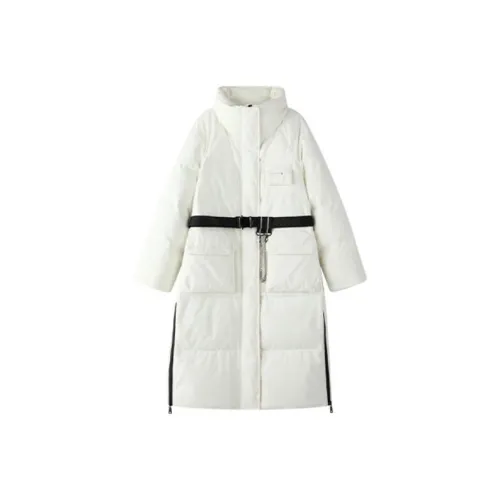 Solitary Однотонный Воротник-стойка Свободный крой LONG DOWN JACKET Женские