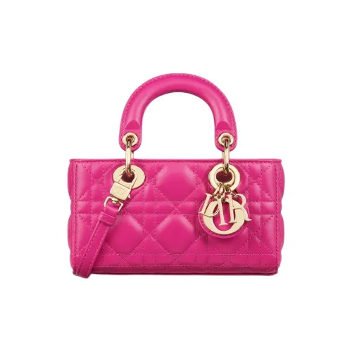 DIOR LADY D Joy Lambskin One Shoulder Bag Women's Fuchsia