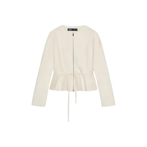 ZARA Куртки и Пальто Женские Естественный Белый