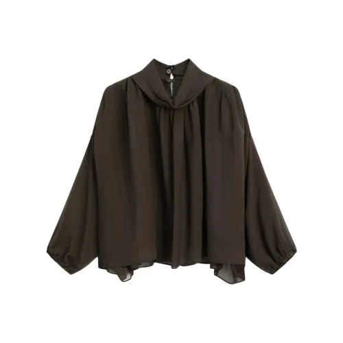 Massimo Dutti Рубашка Женская Серый Коричневый