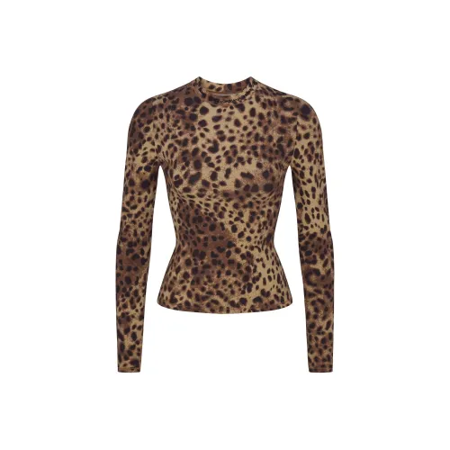 Skims DOLCE&GABBANA Collaboration Леопардовый принт Женские футболки