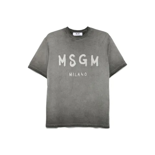 MSGM Т-рубашка с оборванным рукавом женская угольно-серый