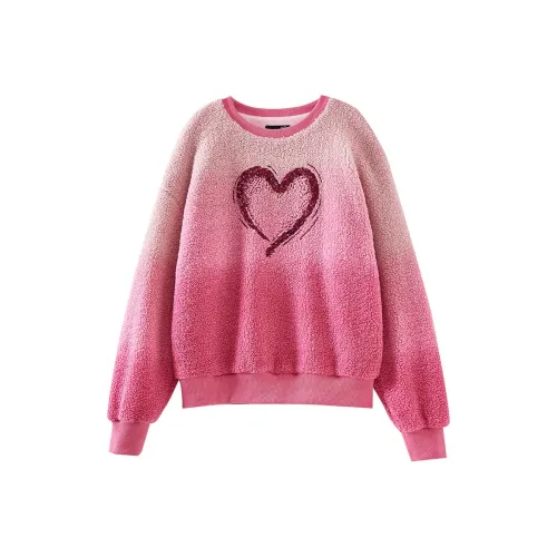 OUNIXUE Толстовка Женская Градиент Розовый