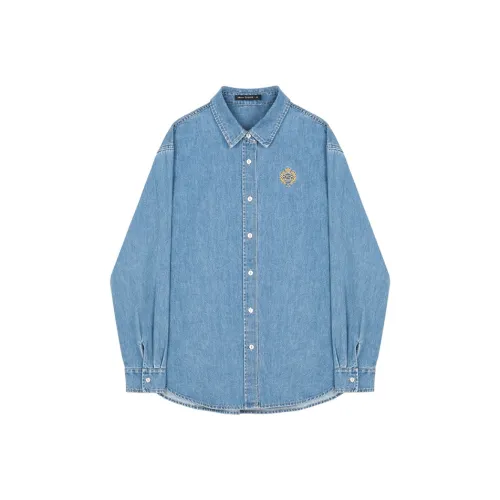 VEGA CHANG SS23 Рубашка Женская Выстиранный Синий