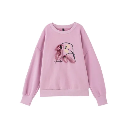 OUNIXUE Свитшот Женский Фиолетовый Розовый