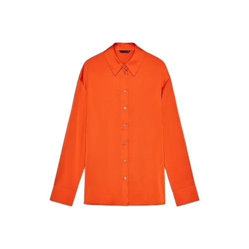 ZARA Апельсин Женские Рубашки