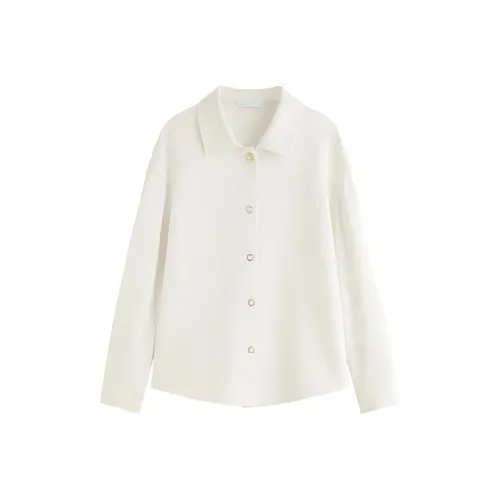 FANSILANEN Формальная одежда для офиса Длинный рукав Рубашка Женская Экрю