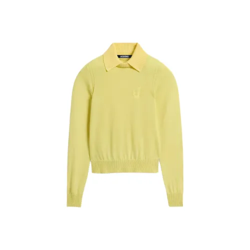 Jacquemus SS25 J Логотип KNIT Поло Женские Желтый Желтый