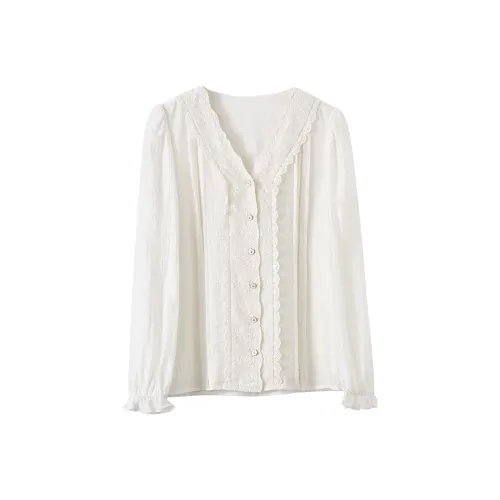 XIANGYING Бежевые Женские Рубашки