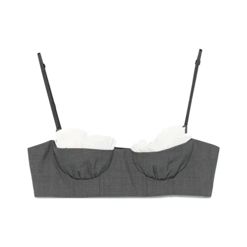 SHUSHUTONG Топ на бретелях Женский Серый