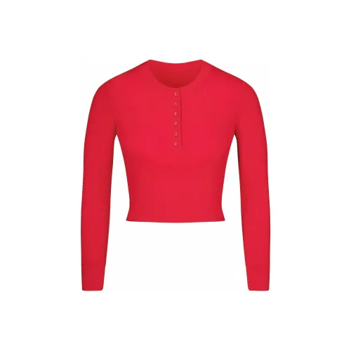 SKIMS Обычный T Рубашка Женские Клюква Клюква