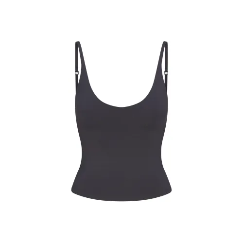 SKIMS SS25 SMOOTH LAYERS SCOOP Топ на бретелях с вырезом "сcoop" женские графитовый графитовый