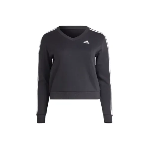 Adidas Essentials 3 Stripes V-Neck Свитшот Женский Черный