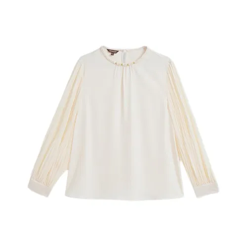 Yiner Экрю Женские Рубашки