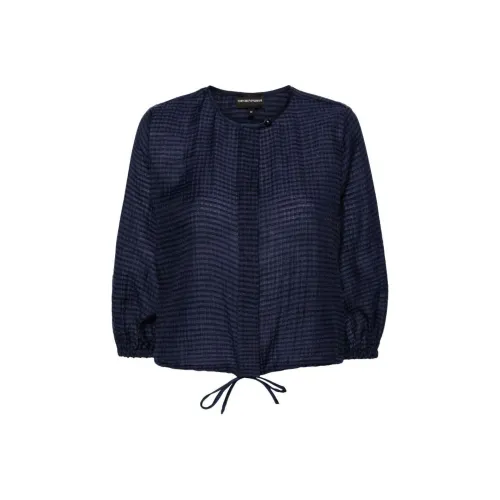 EMPORIO ARMANI SS24 Рубашка Женская Морской Синий