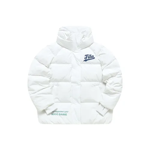 FILA FUSION Baseball серия Пуховик Женский Стандартный Белый