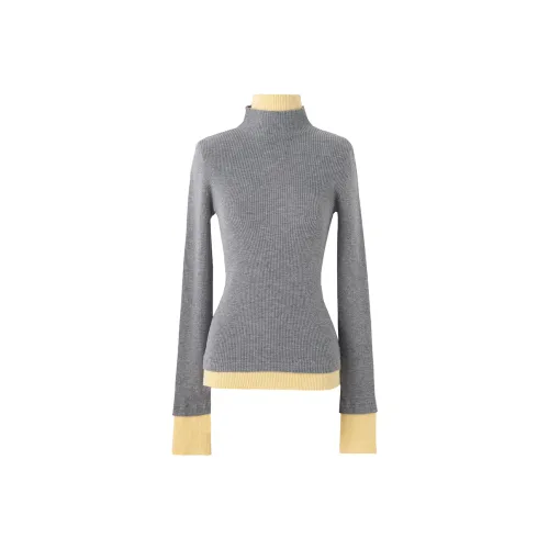 SOON FLOWER Весна Трикотаж Женский Серый и Желтый