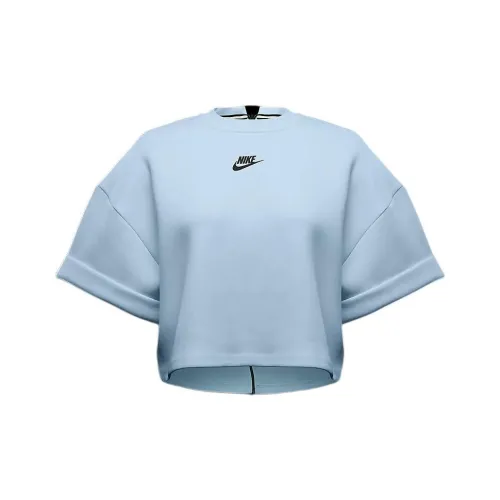 nike Sportswear Tech Fleece T-Shirt Женская Ледниково-Синий Черный