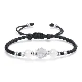 Браслет-шнурок с цветком лотоса и дизайном цветка лотоса (черный)