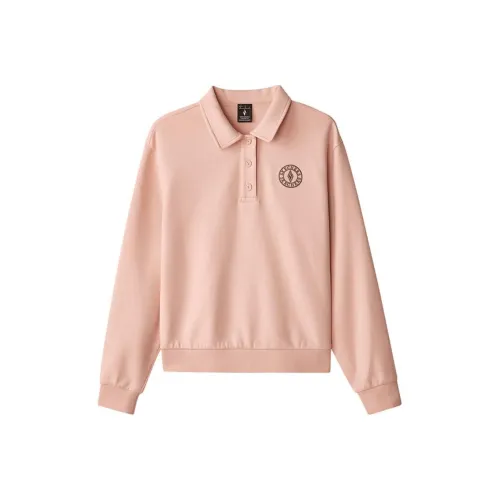 Skechers Yazhuan Series Поло Женское Белое Облачно-розовый