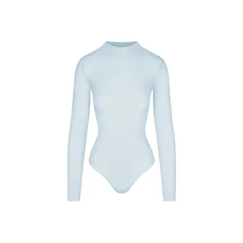 SKIMS Milky Прозрачный Средний воротник Длинный рукав Комбинезон Bodysuit Женский OPAL OPAL
