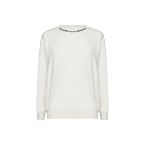 Brunello Cucinelli Экрю Женские Кашемировые Свитеры