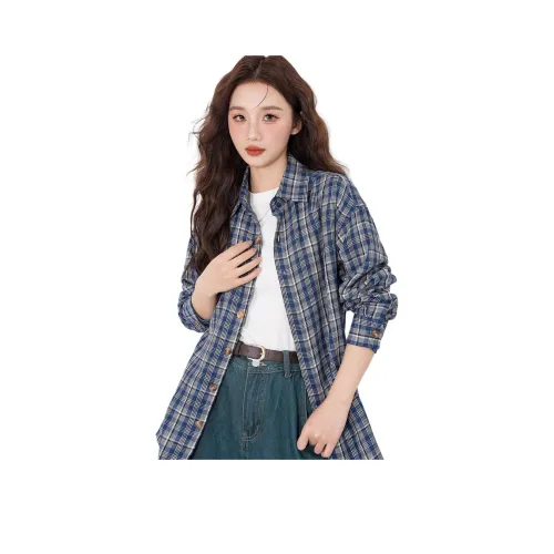 BALENO Рубашка Женская Синяя Клетка