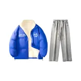 Комплект одежды (Кляйн Синий, Утолщенный с Шерпа-Лайнер + Светло-Синий, Стираемый Джинсы)