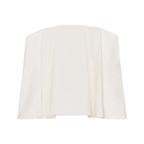 ZARA Без бретелек Топ Женский Натуральный Белый