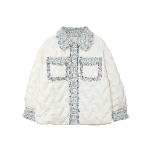 SUNSUNTOWN Snowflake Blue Women's Down Jackets