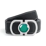 Серебряная пряжка, черный ремешок